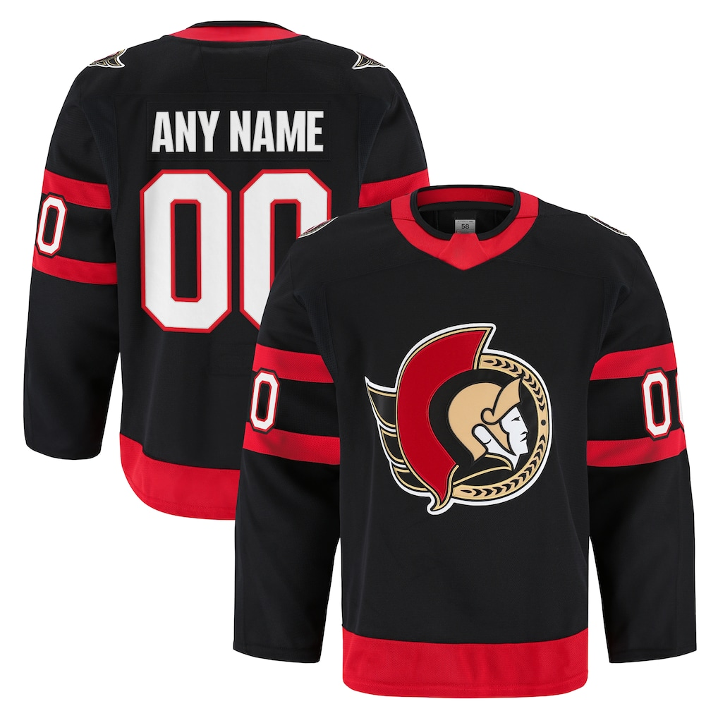 Moorv Custom O.Senators Black Home Authentic Pro Jerseys