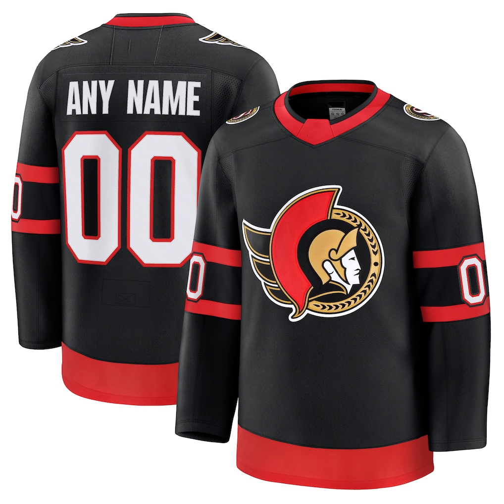 Moorv Custom O.Senators Black Home Premium Jerseys