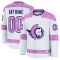 Moorv Custom O.Senators White 2024 Hockey Fights Cancer Practice Jerseys
