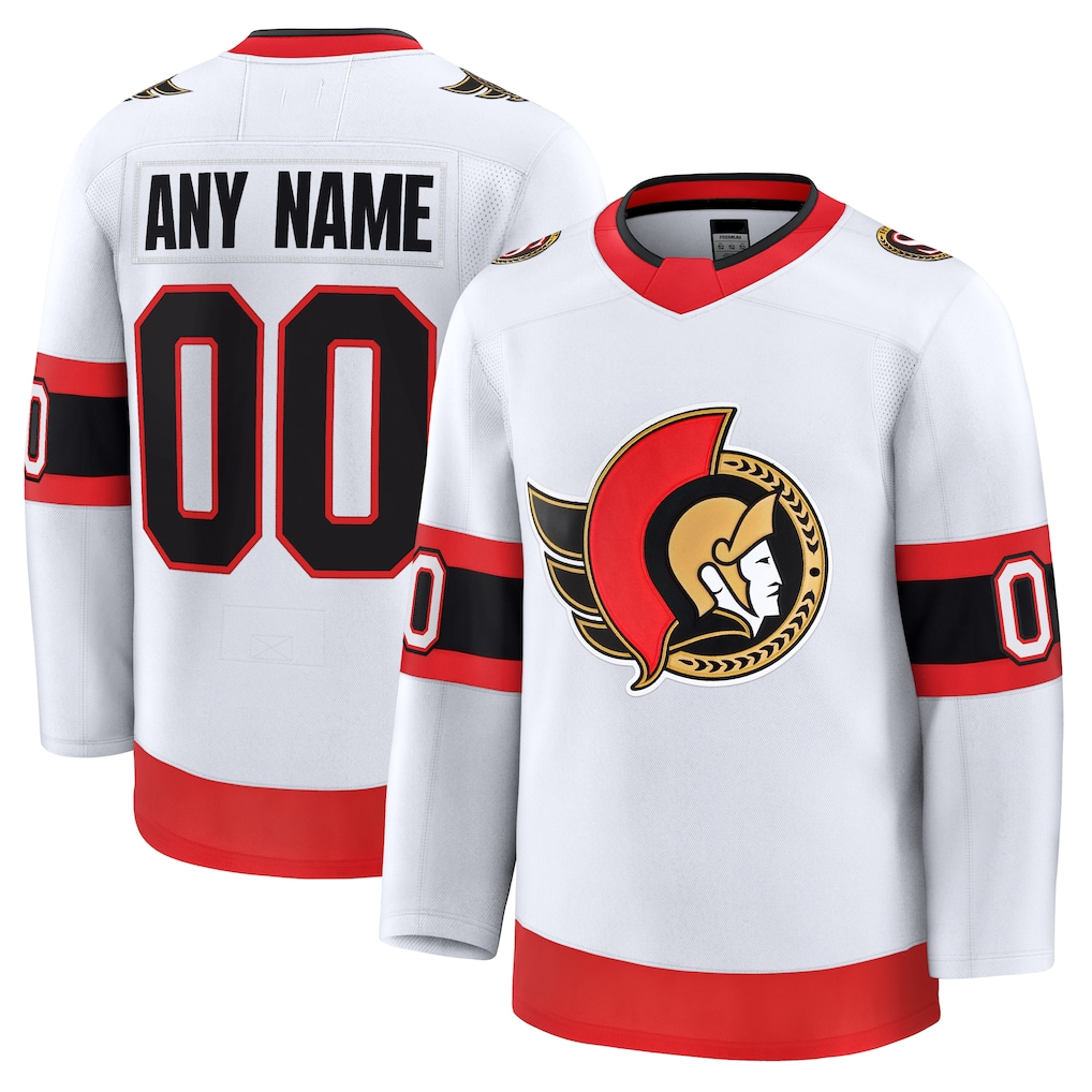 Moorv Custom O.Senators White Away Premium Jerseys