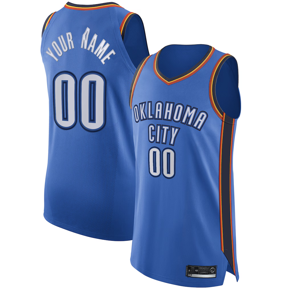 Moorv Custom OC.Thunder Blue Authentic Stitched Jerseys - Icon Edition