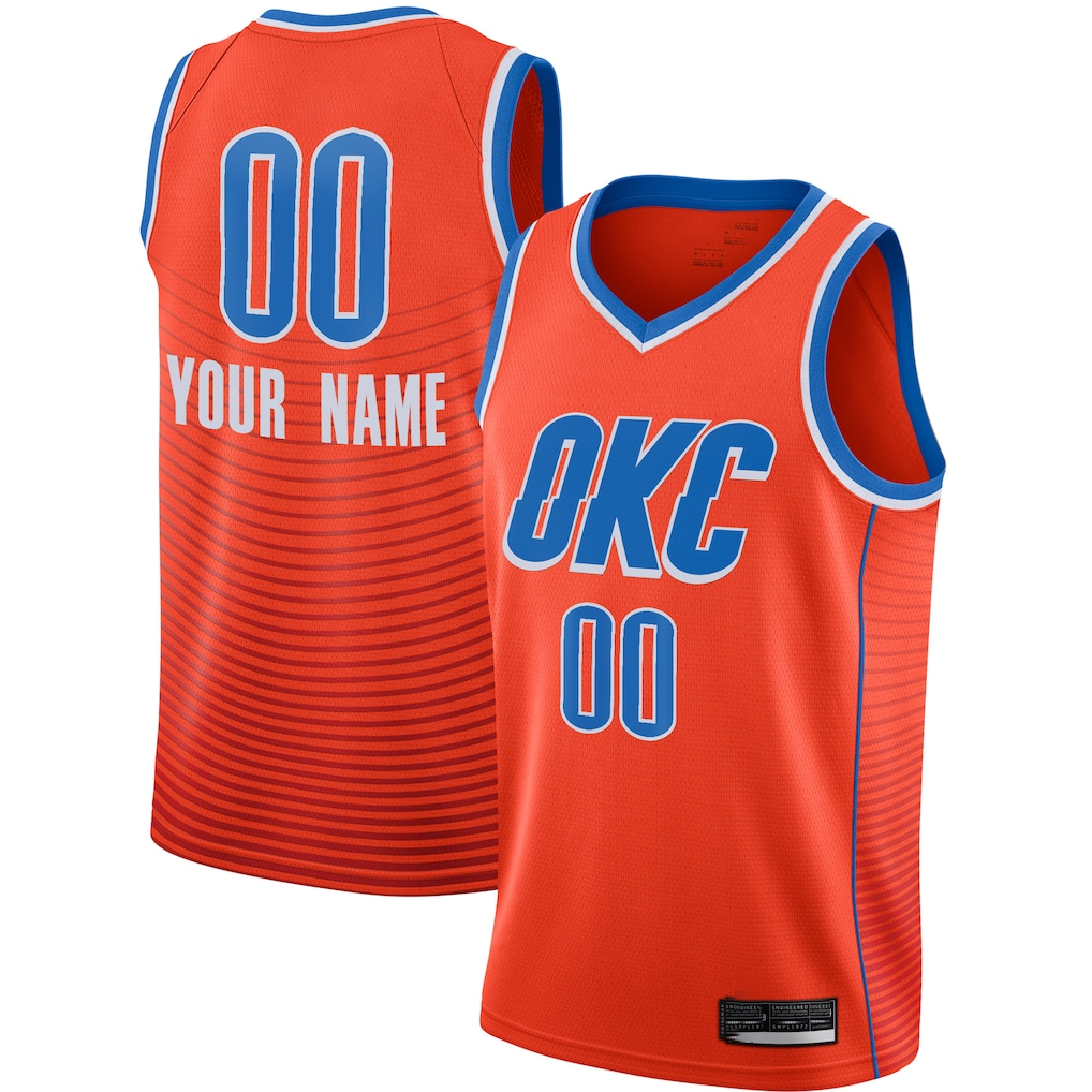 Moorv Custom OC.Thunder Orange Swingman Stitched Jerseys- Statement Edition