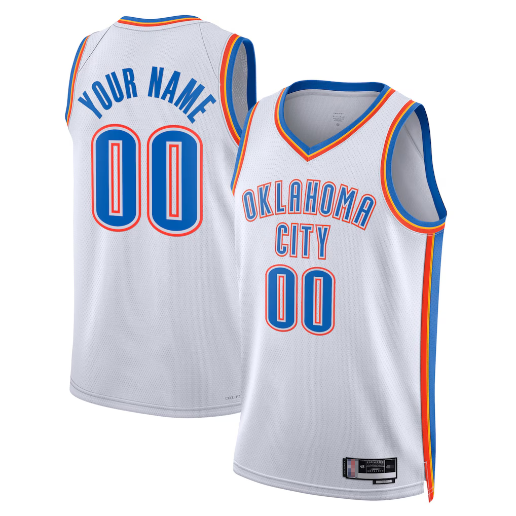 Moorv Custom OC.Thunder White Swingman Stitched Jerseys- Association Edition