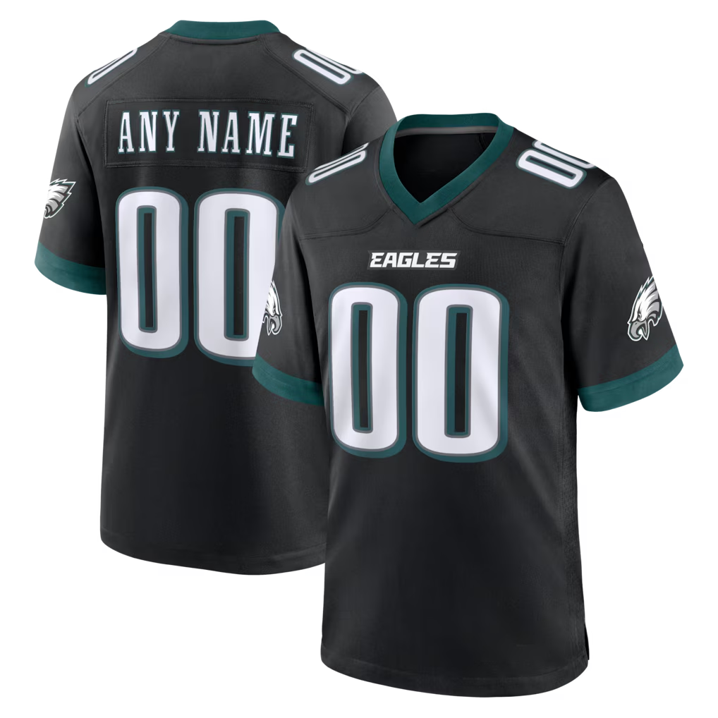 Moorv Custom P.Eagles Black Alternate Game Stitched Jerseys
