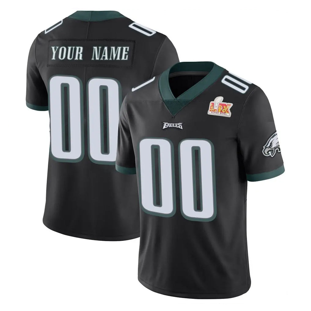 Moorv Custom P.Eagles Black Limited Vapor Untouchable Super Bowl LIX Home Game Any Name & Numbers Stitched Jerseys