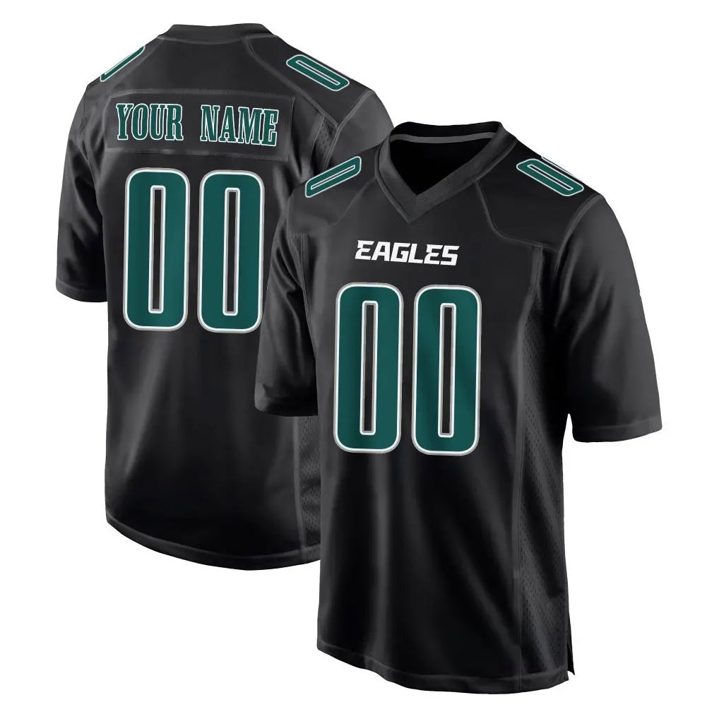 Moorv Custom P.Eagles Carbon Black Fashion Home Game Any Name & Numbers Stitched Jerseys