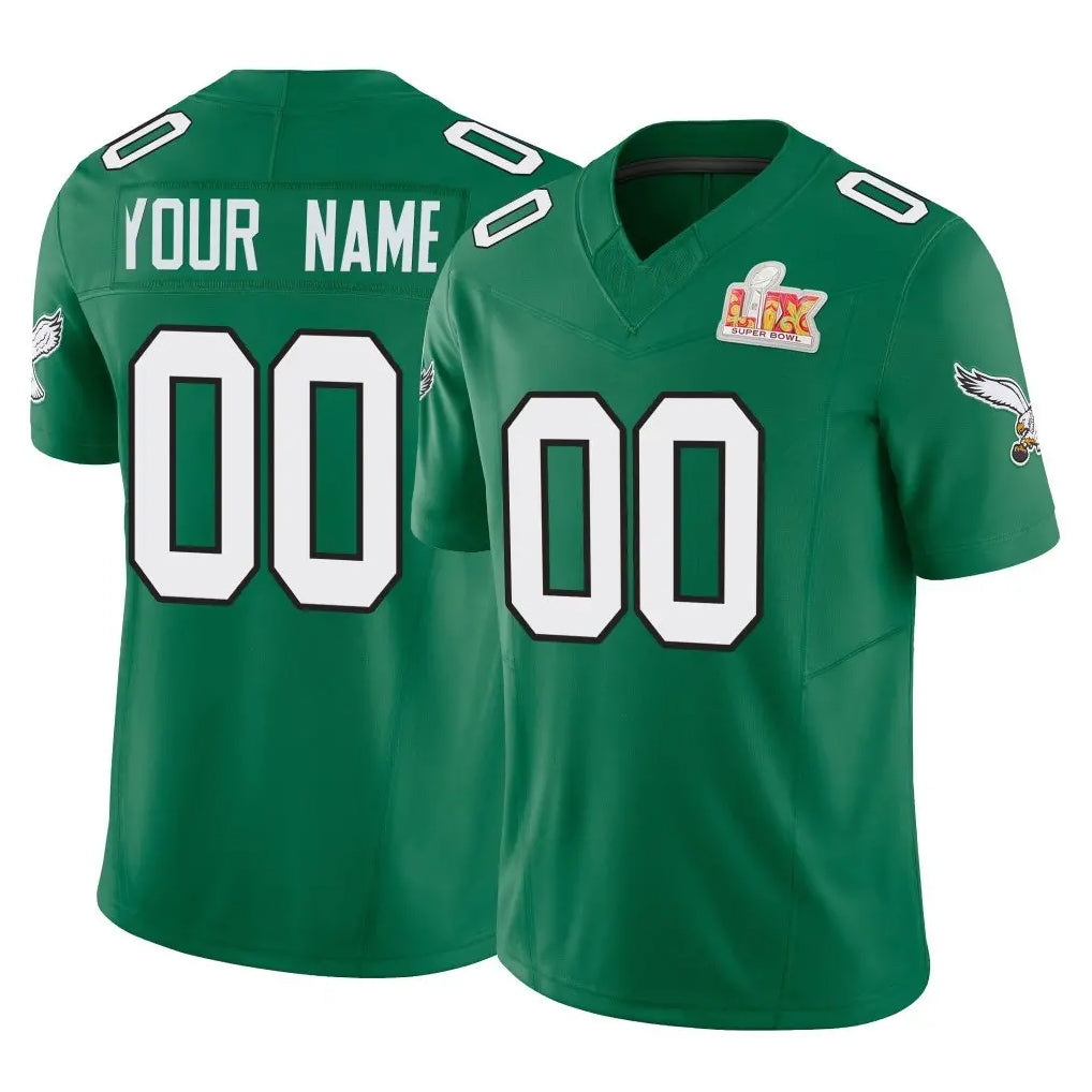 Moorv Custom P.Eagles Green Kelly Alternate Vapor F.U.S.E. Super Bowl LIX Home Game Any Name & Numbers Stitched Jerseys
