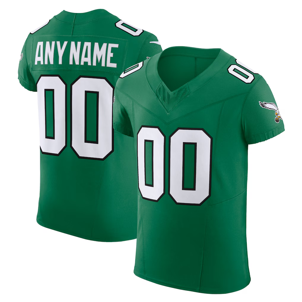 Moorv Custom P.Eagles Kelly Green 2nd Alternate Vapor F.U.S.E. Elite Stitched Jerseys