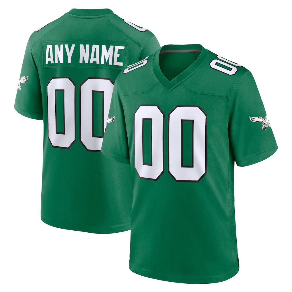 Moorv Custom P.Eagles Kelly Green Alternate Stitched Jerseys