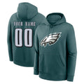 Moorv Custom P.Eagles Midnight Green Performance Pullover Hoodies Home Game Any Name & Numbers Stitched Jerseys
