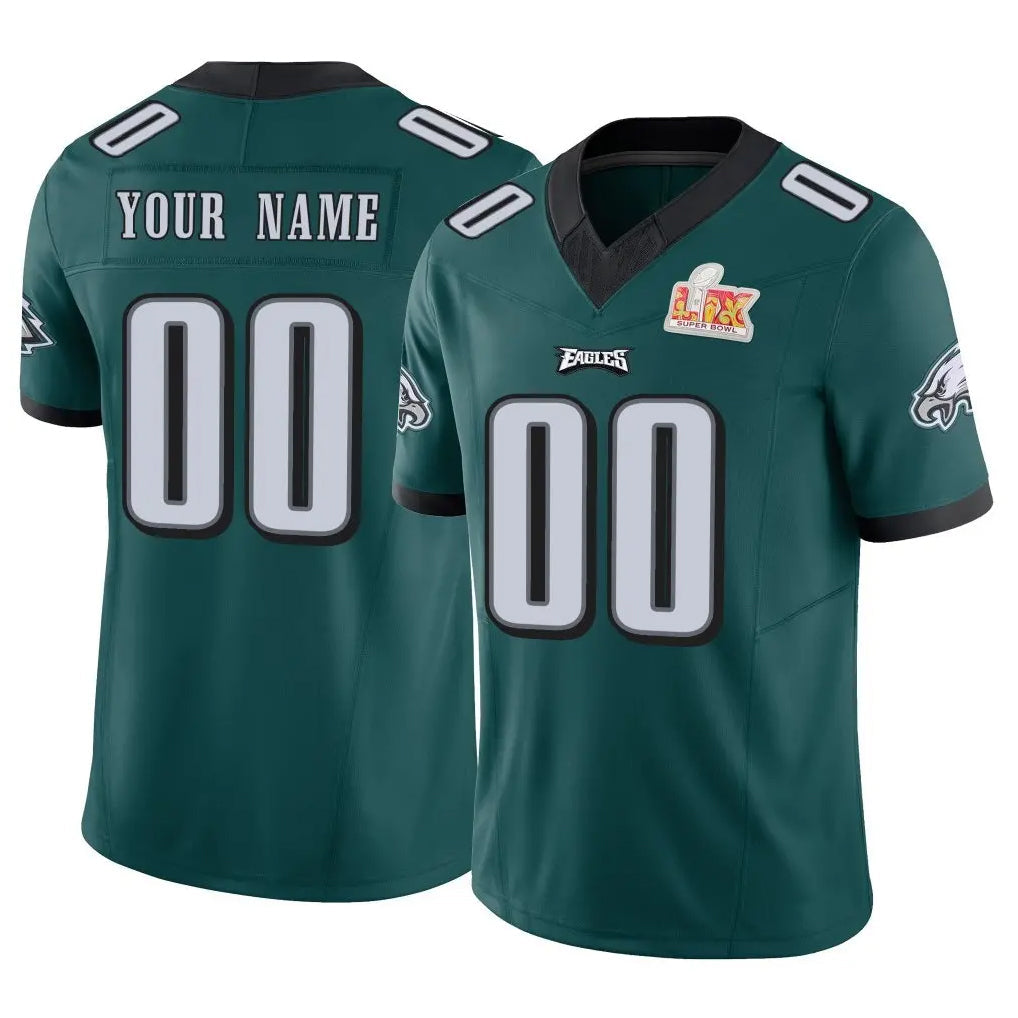 Moorv Custom P.Eagles Team Color Green Limited Vapor F.U.S.E. Super Bowl LIX Home Game Any Name & Numbers Stitched Jerseys