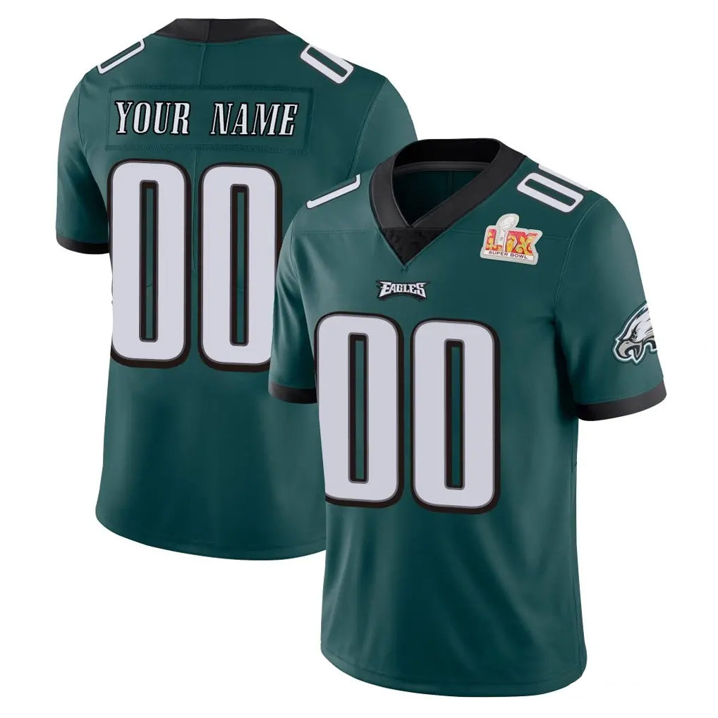 Moorv Custom P.Eagles Team Color Green Vapor Untouchable Super Bowl LIX Home Game Any Name & Numbers Stitched Jerseys