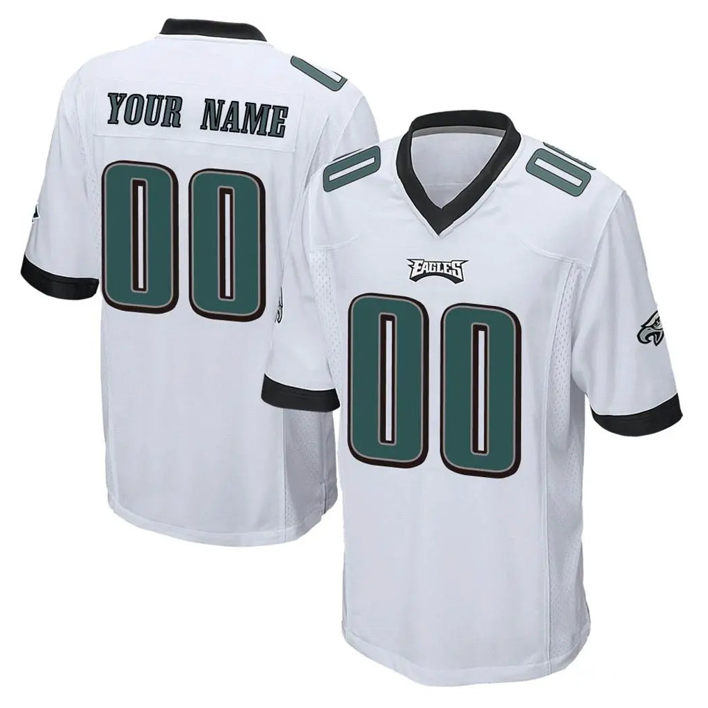 Moorv Custom P.Eagles White Home Game Any Name & Numbers Stitched Jerseys