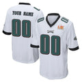 Moorv Custom P.Eagles White Super Bowl LIX Home Game Any Name & Numbers Stitched Jerseys