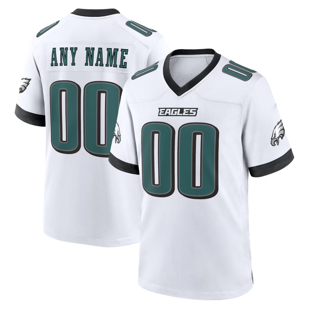 Moorv Custom P.Eagles White White Game Stitched Jerseys