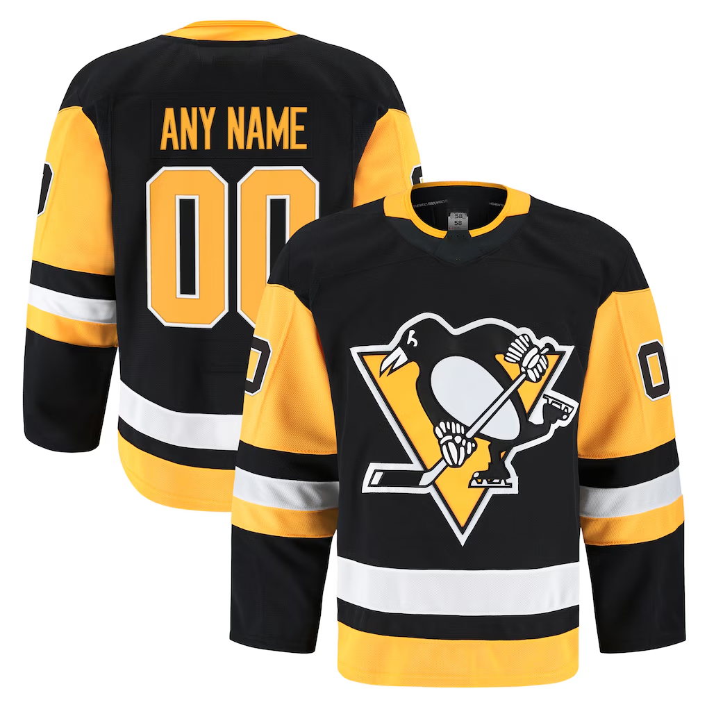 Moorv Custom P.Penguins Black Home Authentic Pro Jerseys