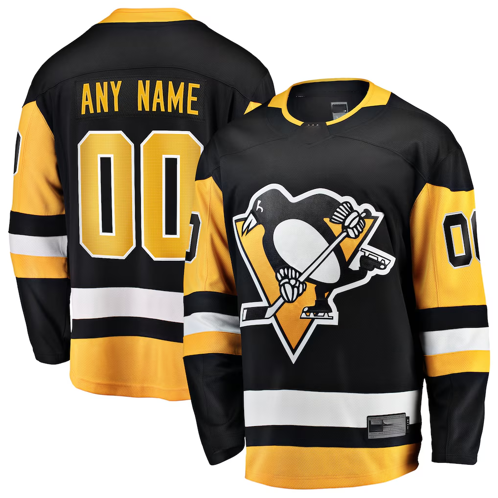 Moorv Custom P.Penguins Black Home Breakaway Jerseys