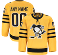 Moorv Custom P.Penguins Gold Alternate Authentic Pro Jerseys