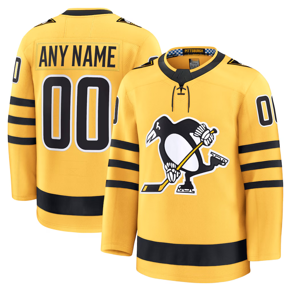 Moorv Custom P.Penguins Gold Alternate Premium Jerseys