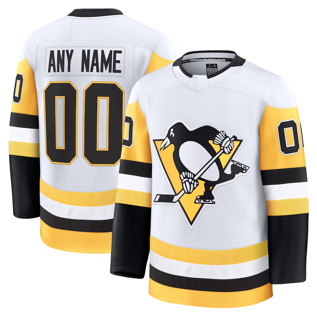 Moorv Custom P.Penguins White Away Premium Jerseys