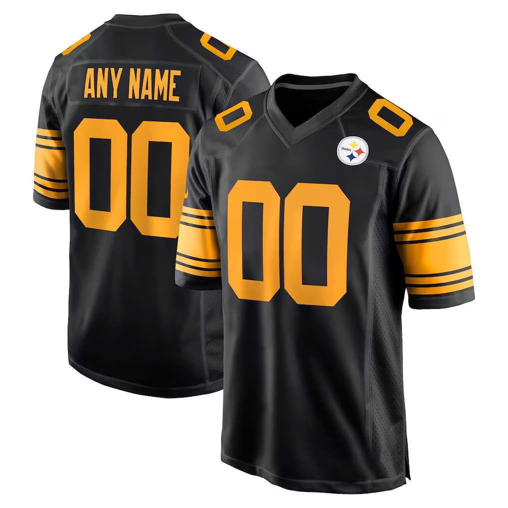 Moorv Custom P.Steelers Black Alternate Game Stitched Jerseys