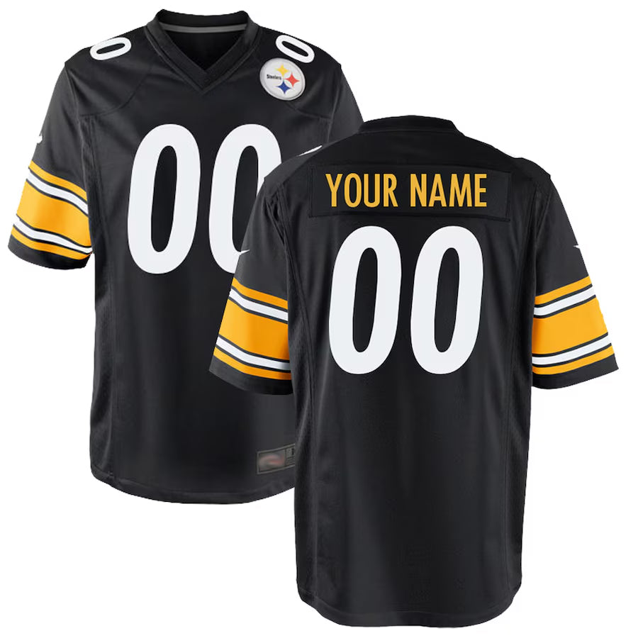 Moorv Custom P.Steelers Black Game Stitched Jerseys