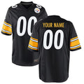 Moorv Custom P.Steelers Black Game Stitched Jerseys