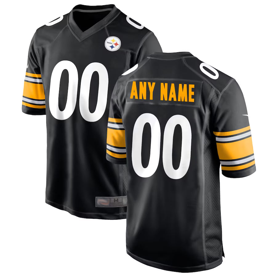 Moorv Custom P.Steelers Black Home Game Stitched Jerseys