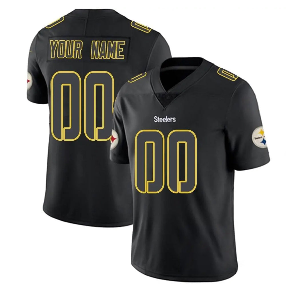 Moorv Custom P.Steelers Black Impact Limited Home Game Any Name & Numbers Stitched Jerseys