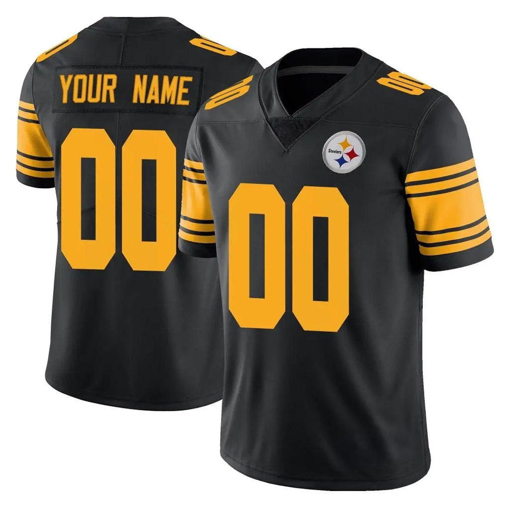Moorv Custom P.Steelers Black Limited Color Rush Home Game Any Name & Numbers Stitched Jerseys