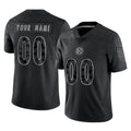 Moorv Custom P.Steelers Black Reflective Limited Home Game Any Name & Numbers Stitched Jerseys