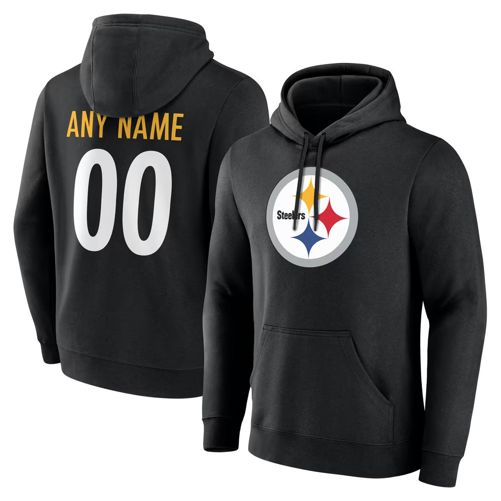 Moorv Custom P.Steelers Black Salute to Service Hoodies Limited Game Any Name & Numbers Stitched Jerseys