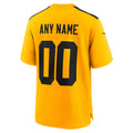 Moorv Custom P.Steelers Gold Alternate Game Stitched Jerseys