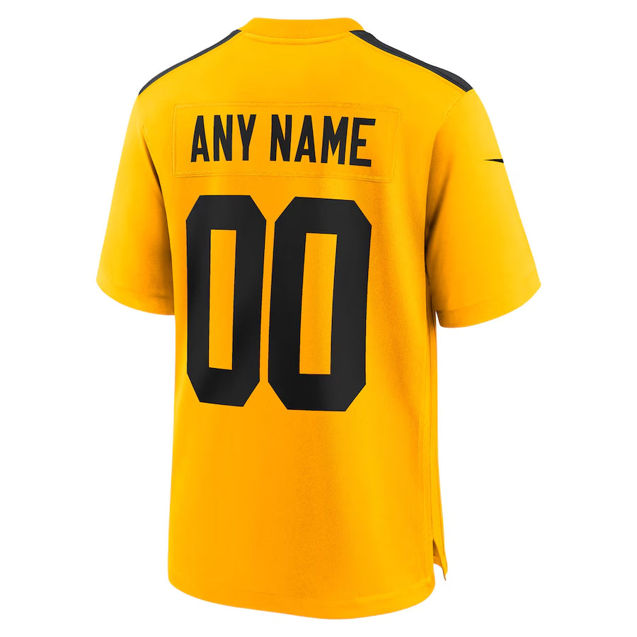 Moorv Custom P.Steelers Gold Alternate Game Stitched Jerseys