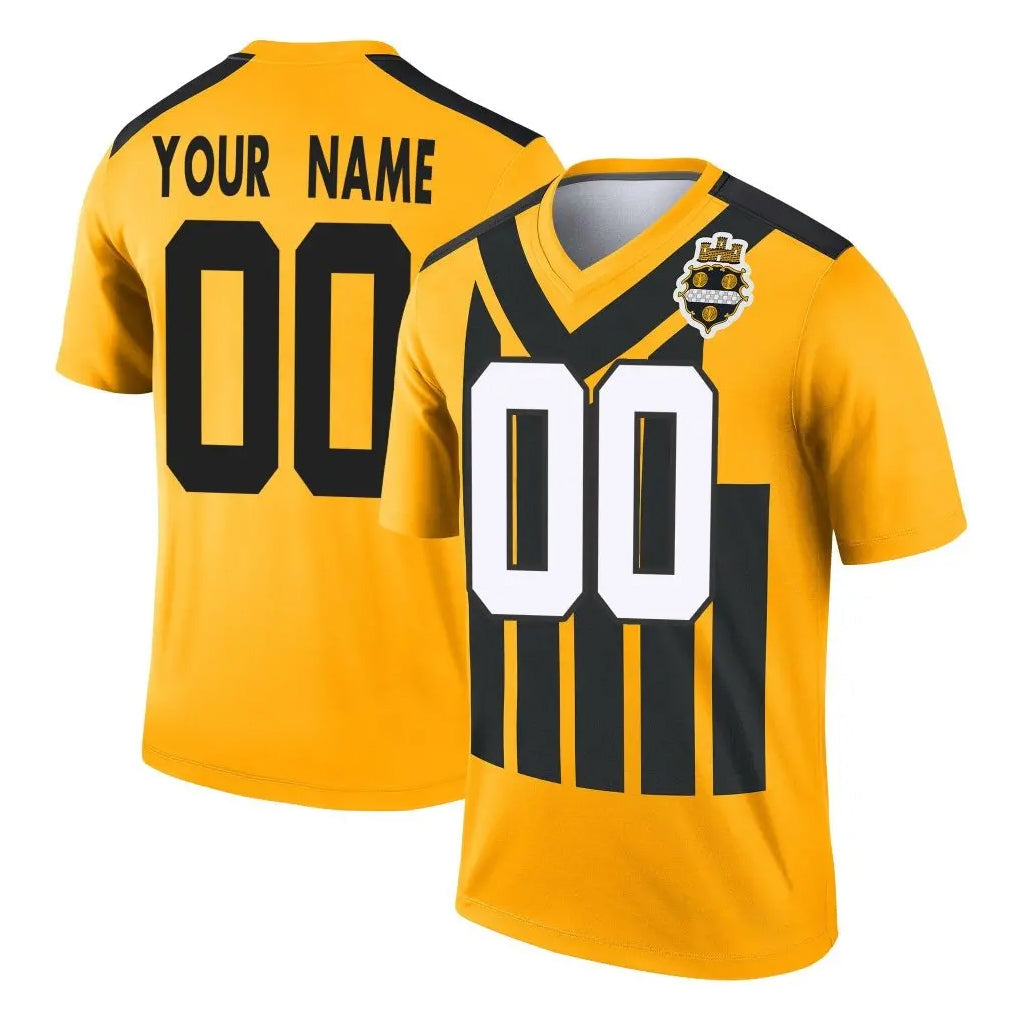 Moorv Custom P.Steelers Gold Legend Limited 1933 Throwback Performance Home Game Any Name & Numbers Stitched Jerseys