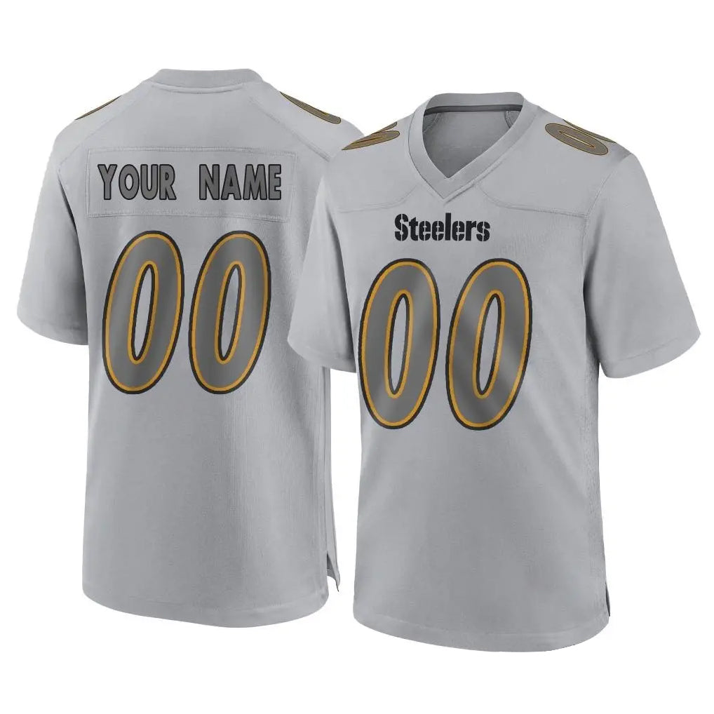 Moorv Custom P.Steelers Gray Atmosphere Fashion Home Game Any Name & Numbers Stitched Jerseys