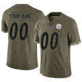 Moorv Custom P.Steelers Salute To Service Limited Olive Stitched Jerseys