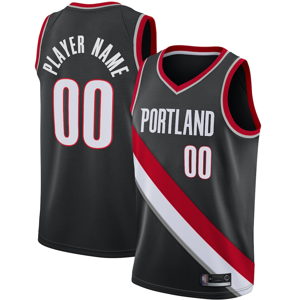 Moorv Custom PT.Blazers Black 202021 Swingman Stitched Jerseys- Icon Edition