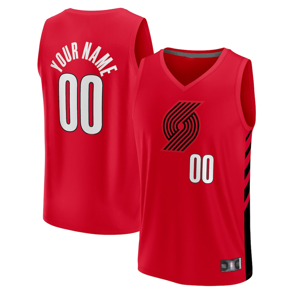 Moorv Custom PT.Blazers Red Fast Break Replica Stitched Jerseys- Statement Edition