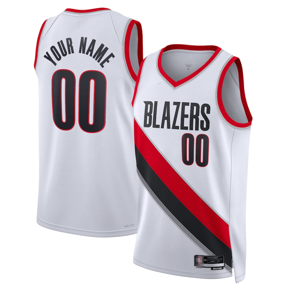 Moorv Custom PT.Blazers White Swingman Stitched Jerseys- Association Edition
