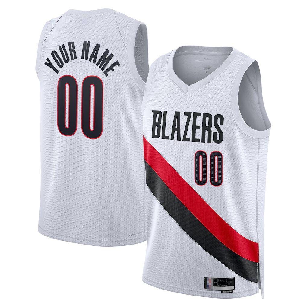 Moorv Custom PT.Blazers White Swingman Stitched Jerseys - Association Edition