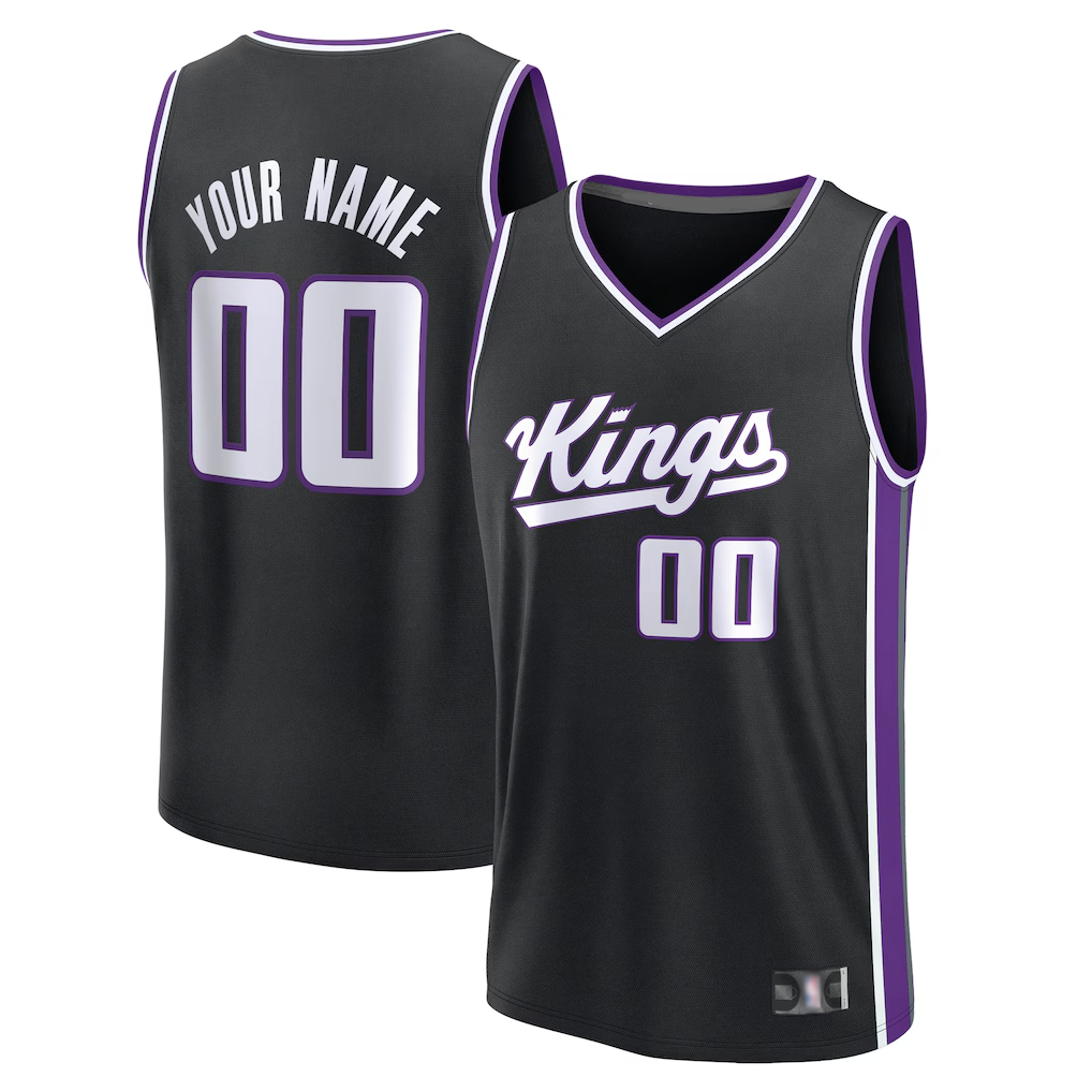Moorv Custom S.Kings Black Fast Break Stitched Jerseys - Icon Edition