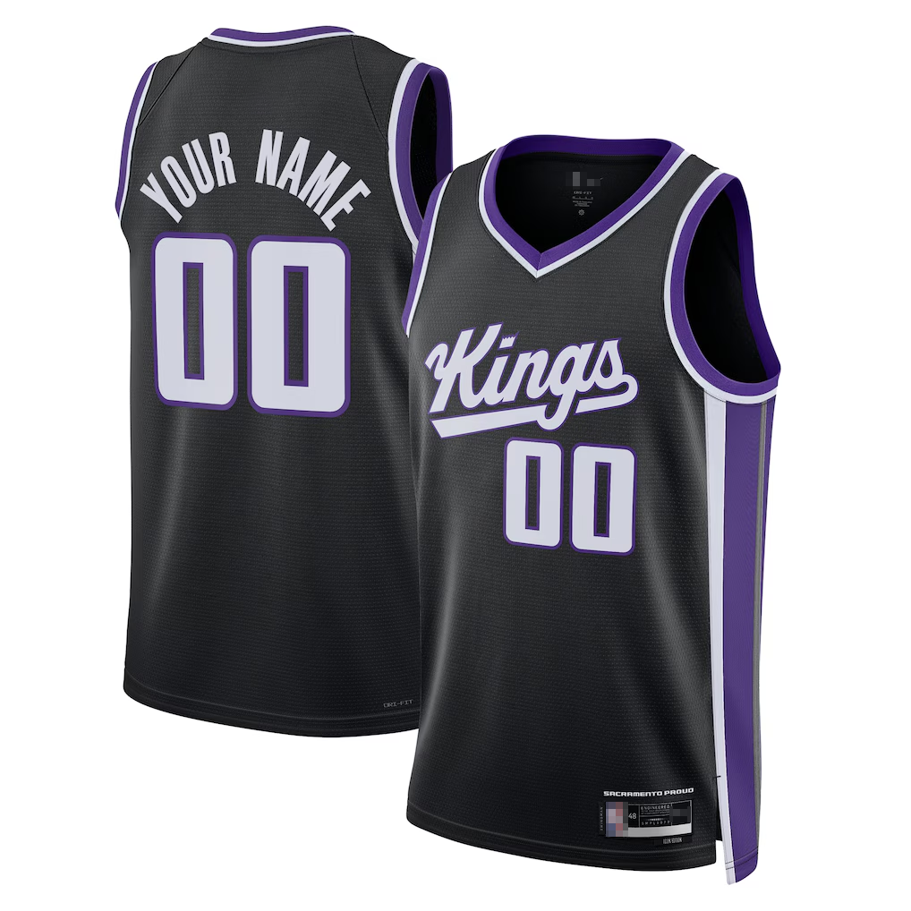 Moorv Custom S.Kings Black Swingman Stitched Jerseys - Icon Edition