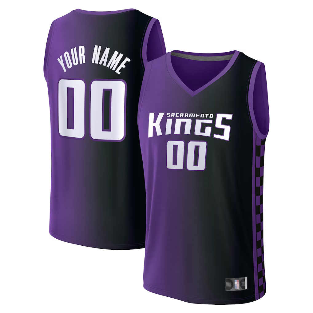 Moorv Custom S.Kings Purple Fast Break Replica Stitched Jerseys - Statement Edition