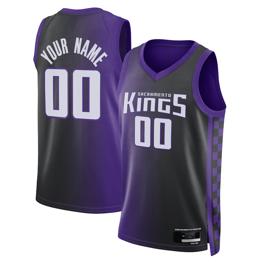 Moorv Custom S.Kings Purple Swingman Stitched Jerseys - Statement Edition