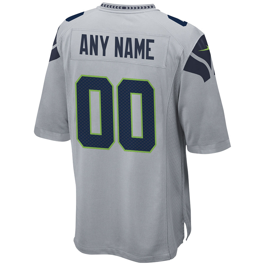 Moorv Custom S.Seahawks Gray Alternate Game Stitched Jerseys