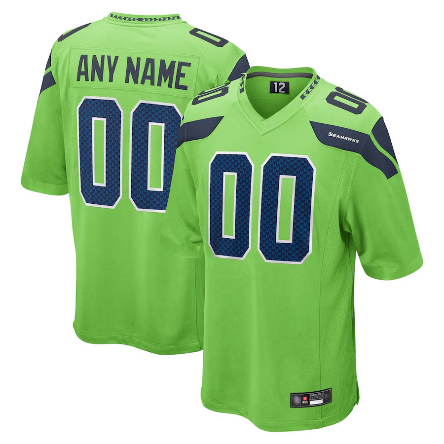 Moorv Custom S.Seahawks Neon Green Alternate Game Stitched Jerseys