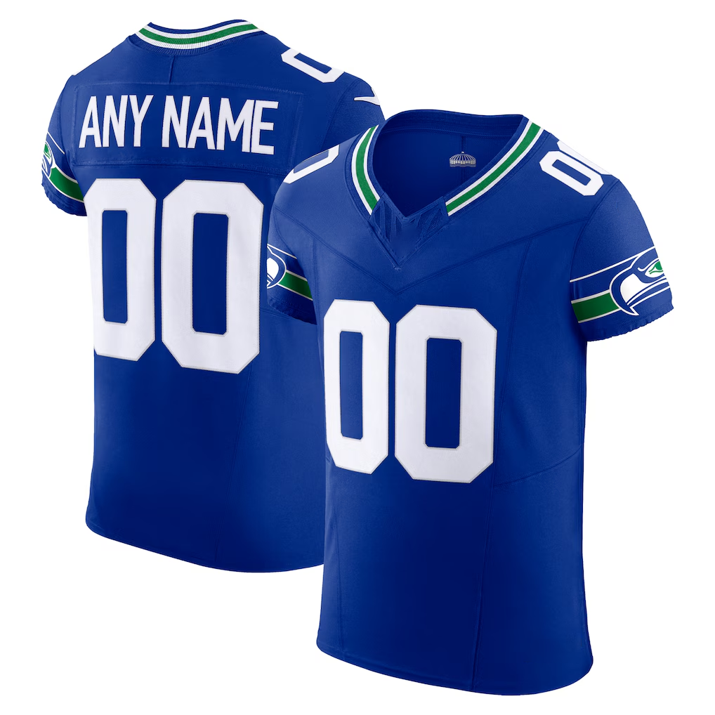 Moorv Custom S.Seahawks  Royal Alternate Vapor F.U.S.E. Elite Stitched Jerseys