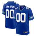 Moorv Custom S.Seahawks Royal Throwback Game Stitched Jerseys