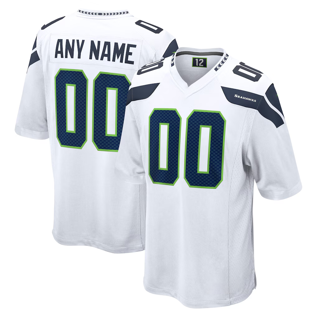 Moorv Custom S.Seahawks White Game Stitched Jerseys